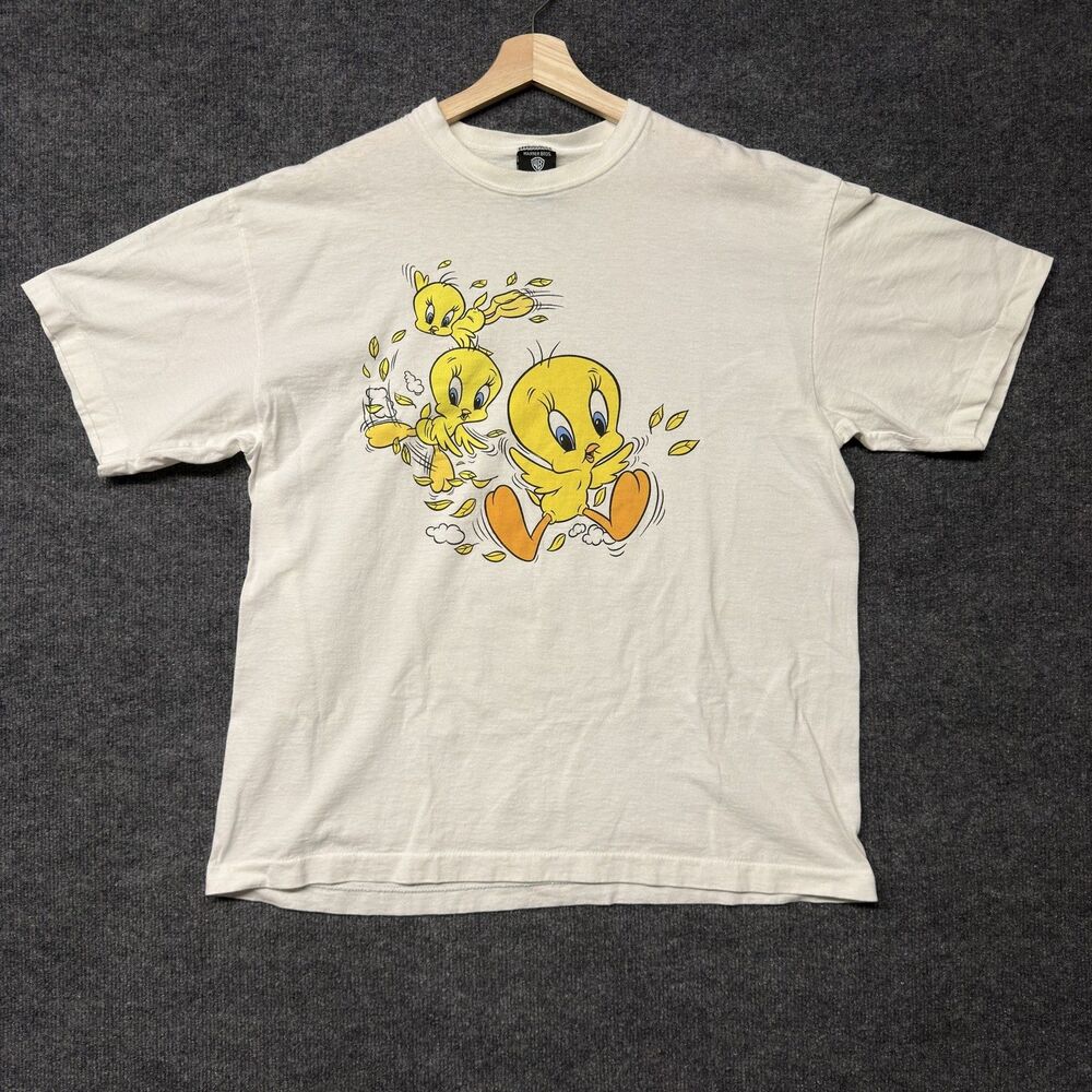 Vintage Warner Bros Studio Store Tweety Graphic T Shirt Mens XL White 1996